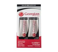 Daler-Rowney Lot de 2 tubes de peinture à l'huile géorgienne en tube d'aluminium 225 ml Boîte en carton Blanc titane