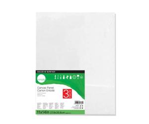 Daler-Rowney Lot de 3 panneaux de toile simples, 27,9 x 35,6 cm - Toile d'artiste pour huile, acrylique, versement et techniques mixtes - 100% coton, triple apprêt, blanc