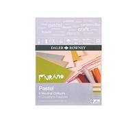 Daler-Rowney Murano Bloc de papier pastel 160 g/m² 30,5 x 22,9 cm Texture nid d'abeille Collé 1 face Teneur en coton 30 feuilles de couleurs neutres Idéal pour artistes professionnels