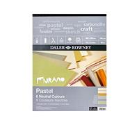 Daler-Rowney Murano Bloc de papier pastel 160 g/m² 40,6 x 30,5 cm Texture nid d'abeille Collé 1 face Teneur en coton 30 feuilles de couleurs neutres Idéal pour artistes professionnels