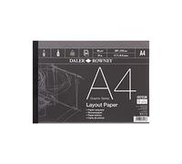 Daler-Rowney Série Graphique, Papier de Mise en Page, Surface Lisse, 45 g/m², 14,1 kg, Bloc collé, 1 Face, A4 - 21 x 29,7 cm, Blanc, 80 Feuilles