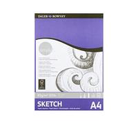 Daler-Rowney Simply Lightly Textured Papier à croquis A4 95 g/m² Collé 1 face 72 feuilles blanches Idéal pour les artistes débutants et les amateurs