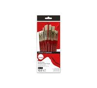 Daler Rowney - Pinceaux pour l'huile Simply - Set 10 pièces (rond, usé bombé, brillant, plat)
