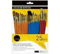 Daler Rowney Simply Mixed Media Multi Technique - Lot de pinceaux - 25 parties G