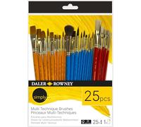 Daler Rowney Simply - Set 25 pinceaux mixed media huile acrylique aquarelle