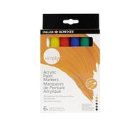 Daler Rowney Simply - Set 6 marqueurs 5.3ml de peinture acrylique