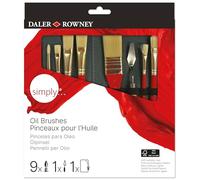 Daler Rowney Simply - Set pinceaux pour l'huile 10 pièces - Etui zippé