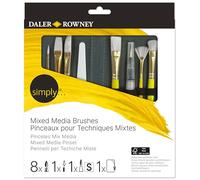 Daler Rowney Simply - Set pinceaux pour techniques mixtes 10 pièces - Etui zippé, Jaune