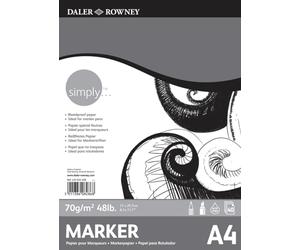 Daler-Rowney Simply Smooth Surface 70 g/m² A4 Papier marque-page collé 1 face 40 feuilles Idéal pour les artistes débutants et les amateurs