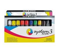 Daler-Rowney System3 Introduction Set - Ensemble de peinture - 10 parties - acrylique à base d'eau - 10 couleurs - couleurs assorties - 22 ml