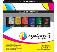 Daler Rowney System3 Set de peintures acryliques 6 x 22 ml