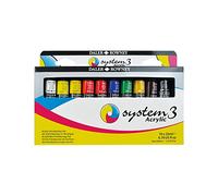 Daler Rowney System3 - Set peinture acrylique 10 tubes 22ml - Introduction | Multi-surfaces, couleurs assorties, pour artistes professionnels et étudiants