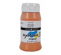 Daler Rowney System3 Peinture acrylique, pot en plastique, 500 ml, rose pêche