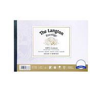 Daler-Rowney The Langton Prestige Bloc de papier aquarelle 300 g/m² 25,4 x 17,8 cm, collé 1 face, sans acide, 12 feuilles blanches naturelles, idéal pour les artistes professionnels