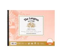 Daler-Rowney The Langton Prestige Bloc de papier aquarelle et gouache pressée à chaud 300 g/m² 30,5 x 22,9 cm 1 côté 12 feuilles blanches naturelles Idéal pour artistes professionnels et étudiants