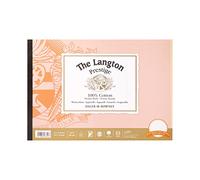 Daler Rowney The Langton Prestige Bloc de papier aquarelle et gouache pressée à chaud 300 g/m² 35,6 x 25,4 cm 1 côté 12 feuilles blanches naturelles pour artistes professionnels et étudiants