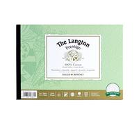Daler-Rowney The Langton Prestige Bloc de papier aquarelle et gouache pressé à froid 300 g/m² Blanc naturel 25,4 x 17,8 cm 1 côté 12 feuilles Idéal pour artistes professionnels