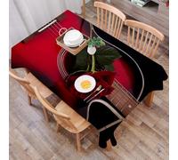 DALEXHM Nappe Rectangulaire 137x183 cm Nappe Exterieur Imperméable Anti-tâche Protection de Table pour Salle à Mangerr,Guitare Faite à la Main, Rouge et Noire, par Un Musicien Espagnol, sur Le thème