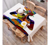 DALEXHM Nappe Rectangulaire 137x183 cm Nappe Exterieur Imperméable Anti-tâche Protection de Table pour Salle à Mangerr,Les Gens dans Le Style Ethnique de Prier Leurs Dieux
