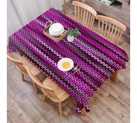 DALEXHM Nappe Rectangulaire 137x183 cm Nappe Exterieur Imperméable Anti-tâche Protection de Table pour Salle à Mangerr,Magenta, modèle de Tricot Vintage Variations spéciales de Sets de Table antidéra