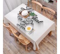 DALEXHM Nappe Rectangulaire 137x183 cm Nappe Exterieur Imperméable Anti-tâche Protection de Table pour Salle à Mangerr,Citation, Lettrage Manuscrit Aimez ce Que Vous Faites, ce Que Vous Aimez et l'om