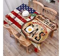 DALEXHM Nappe Rectangulaire 137x183 cm Nappe Exterieur Imperméable Anti-tâche Protection de Table pour Salle à Mangerr,Panneau de Station-Service Vintage Route 66
