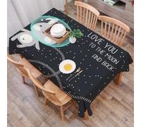 DALEXHM Nappe Rectangulaire 137x183 cm Nappe Exterieur Imperméable Anti-tâche Protection de Table pour Salle à Mangerr,Illustration vectorielle « Je t'aime jusqu'à la Lune et Retour ». Adorable Lapin