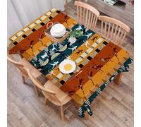 DALEXHM Nappe Rectangulaire 137x183 cm Nappe Exterieur Imperméable Anti-tâche Protection de Table pour Salle à Mangerr,Motifs de Chasse africains primitifs et Classiques avec des Motifs primitifs
