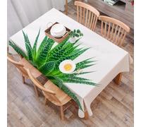 DALEXHM Nappe Rectangulaire 137x183 cm Nappe Exterieur Imperméable Anti-tâche Protection de Table pour Salle à Mangerr,Plante, Aloe Vera aux Couleurs Vives Espèces indigènes Remèdes naturels Alternat