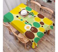 DALEXHM Nappe Rectangulaire 137x183 cm Nappe Exterieur Imperméable Anti-tâche Protection de Table pour Salle à Mangerr,Pois, Différentes Tailles de Pois Brillants dans Un Style Hippie Motif Groovy du