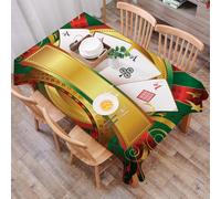 DALEXHM Nappe Rectangulaire 137x183 cm Nappe Exterieur Imperméable Anti-tâche Protection de Table pour Salle à Mangerr,Tournoi de Poker, Jeu de Hasard, Fortune, Richesse, Cartes à Jouer, Casino, Roul