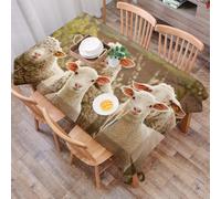 DALEXHM Nappe Rectangulaire 137x183 cm Nappe Exterieur Imperméable Anti-tâche Protection de Table pour Salle à Mangerr,Un Groupe de Moutons Confortables à la Campagne, des Moutons dans des paysages n