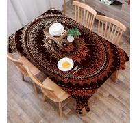 DALEXHM Nappe Rectangulaire 137x183 cm Nappe Exterieur Imperméable Anti-tâche Protection de Table pour Salle à Mangerr,Mandala, Univers Ethnique Tribal Cercle Univers et Cosmos symbolisme ésotérique