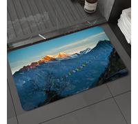 DALEXHM Tapis de Bain 40x60 cm, antidérapant,Doux,Absorbant l'eau,en Microfibre,pour la Salle de Bain,Lavable en Machine,Une Partie de l'Himalaya. en Route pour l'Everest. Dernières lueurs sur l'Hima