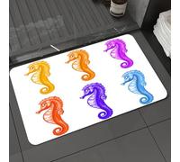 DALEXHM Tapis de Bain 40x60 cm, antidérapant,Doux,Absorbant l'eau,en Microfibre,pour la Salle de Bain,Lavable en Machine,Décoration Animale, Ensemble de bébé Hippocampe Plongeant et nageant, Jeune Hi