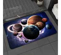 DALEXHM Tapis de Bain 40x60 cm, antidérapant,Doux,Absorbant l'eau,en Microfibre,pour la Salle de Bain,Lavable en Machine,l'univers des Multiples planètes dans Le Ciel étoilé, Les diverses planètes au