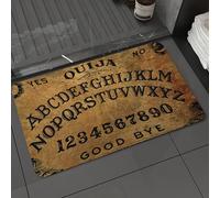 DALEXHM Tapis de Bain 40x60 cm, antidérapant,Doux,Absorbant l'eau,en Microfibre,pour la Salle de Bain,Lavable en Machine,Planchette de Ouija sur Fond Bois. Affiche de Jeu de fantômes. Jeu d'halloween