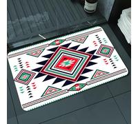 DALEXHM Tapis de Bain 40x60 cm, antidérapant,Doux,Absorbant l'eau,en Microfibre,pour la Salle de Bain,Lavable en Machine,Indien, Tribal, Totem, américain, Motif décoratif géométrique