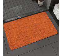 DALEXHM Tapis de Bain 40x60 cm, antidérapant,Doux,Absorbant l'eau,en Microfibre,pour la Salle de Bain,Lavable en Machine,Style rétro, Tissu tissé, Couleur Orange Chaude, Texture de Chanvre grossière