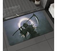 DALEXHM Tapis de Bain 40x60 cm, antidérapant,Doux,Absorbant l'eau,en Microfibre,pour la Salle de Bain,Lavable en Machine,La Mort, Alias la Faucheuse, Brandit sa Faux Face à l'éclipse en arrière-Plan.