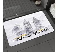 DALEXHM Tapis de Bain 40x60 cm, antidérapant,Doux,Absorbant l'eau,en Microfibre,pour la Salle de Bain,Lavable en Machine,Aquarelle, Gratte-Ciel Empire State Building, Une des Merveilles américaines