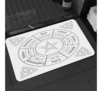 DALEXHM Tapis de Bain 40x60 cm, antidérapant,Doux,Absorbant l'eau,en Microfibre,pour la Salle de Bain,Lavable en Machine,Affiche de la Roue de l'Année. Calendrier Wicca.