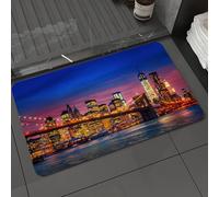 DALEXHM Tapis de Bain 40x60 cm, antidérapant,Doux,Absorbant l'eau,en Microfibre,pour la Salle de Bain,Lavable en Machine,New York, NYC Qui ne dort jamais pensées sur