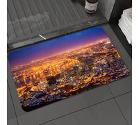 DALEXHM Tapis de Bain 40x60 cm, antidérapant,Doux,Absorbant l'eau,en Microfibre,pour la Salle de Bain,Lavable en Machine,Panorama du Cap à l'aube, côtes d'Afrique du Sud, Rues, Architecture