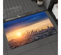 DALEXHM Tapis de Bain 40x60 cm, antidérapant,Doux,Absorbant l'eau,en Microfibre,pour la Salle de Bain,Lavable en Machine,Ville, Lever de Soleil à Los Angeles Architecture Urbaine Paysage paisible CIE