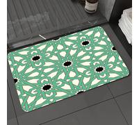 DALEXHM Tapis de Bain 40x60 cm, antidérapant,Doux,Absorbant l'eau,en Microfibre,pour la Salle de Bain,Lavable en Machine,Motif d'étoiles orientales Arabes d'inspiration Nord-Africaine avec des Lignes