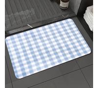 DALEXHM Tapis de Bain 40x60 cm, antidérapant,Doux,Absorbant l'eau,en Microfibre,pour la Salle de Bain,Lavable en Machine,Carreau Vintage à Carreaux, Petits carrés et Rayures, Motif Vichy Pastel à ran