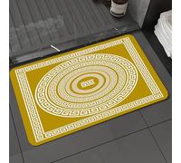 DALEXHM Tapis de Bain 40x60 cm, antidérapant,Doux,Absorbant l'eau,en Microfibre,pour la Salle de Bain,Lavable en Machine,Motifs géométriques entrelacés dans Le Style de la Grèce Antique, Compas