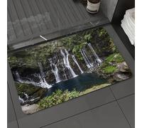 DALEXHM Tapis de Bain 40x60 cm, antidérapant,Doux,Absorbant l'eau,en Microfibre,pour la Salle de Bain,Lavable en Machine,Cascade du Grand Galet à Langevin Ile de la Réunion Îles Mascareignes Grandes