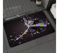 DALEXHM Tapis de Bain 40x60 cm, antidérapant,Doux,Absorbant l'eau,en Microfibre,pour la Salle de Bain,Lavable en Machine,Femme Sexy Dansant avec Charme sur scène, Artiste en Jupe Graffiti, Pole Dance